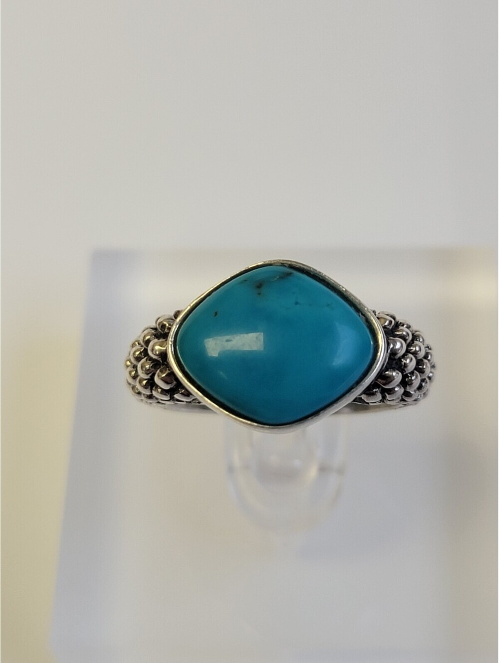 Vintage 925 Sterling Silver Turquoise Boho Ring, Size 6